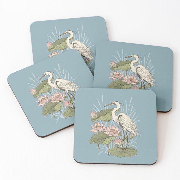 Item preview, Great Egret Among Lotus Flowers in a Quiet Wetland designed and sold by BirdsnStuff.