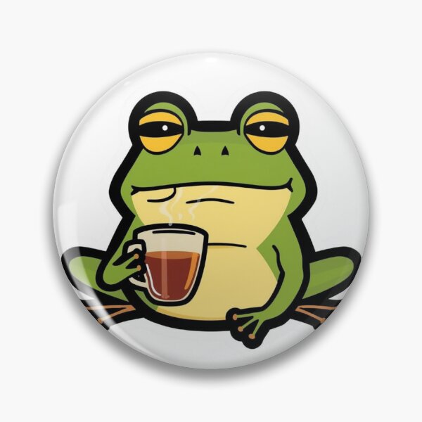 Item preview, Smug Frog Sipping Tea But That's None of My Business Sticker designed and sold by NeonNerd Studio.