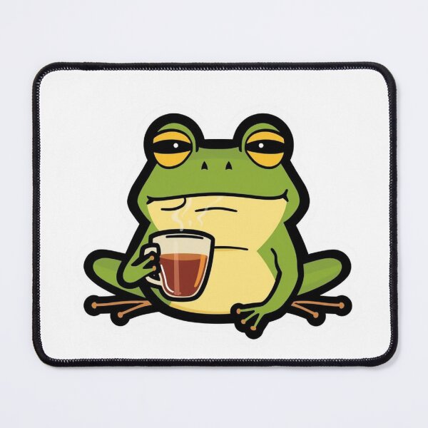 Item preview, Smug Frog Sipping Tea But That's None of My Business Sticker designed and sold by NeonNerdStudio.