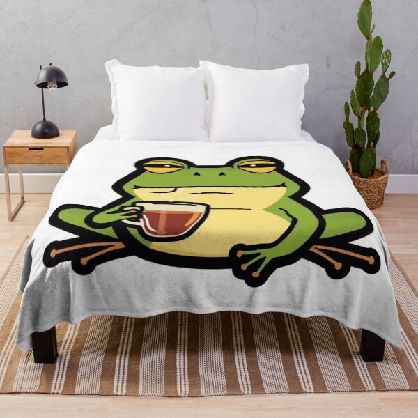 Item preview, Smug Frog Sipping Tea But That's None of My Business Sticker designed and sold by NeonNerdStudio.