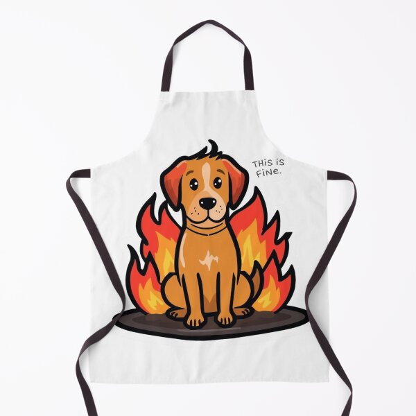 Item preview, This Is Fine Dog Burning Room Funny Chaos Sticker designed and sold by NeonNerd Studio.