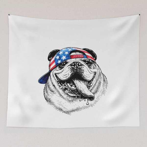 Item preview, Patriotic Pug American Flag Cap Graphic designed and sold by margamPagenberg.