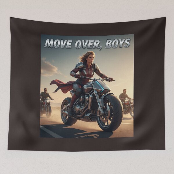 Item preview, Move Over Boys - Futuristic Biker Heroine designed and sold by HALYNA070824.