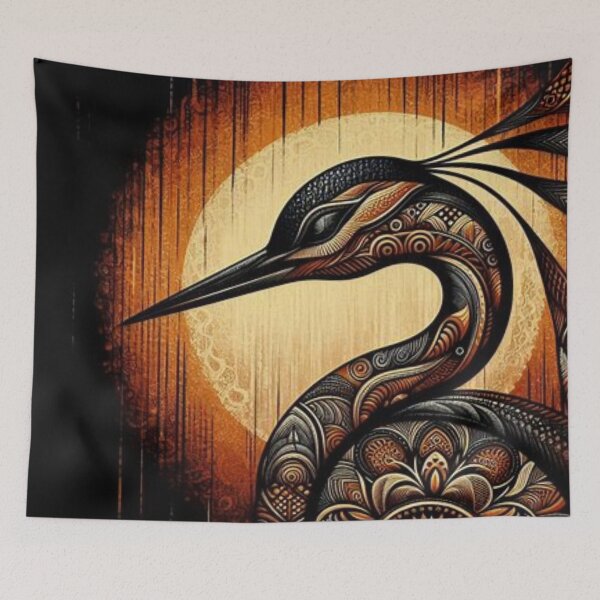 Item preview, The Wild Heron, tribal art style  designed and sold by Shs-Kenya.