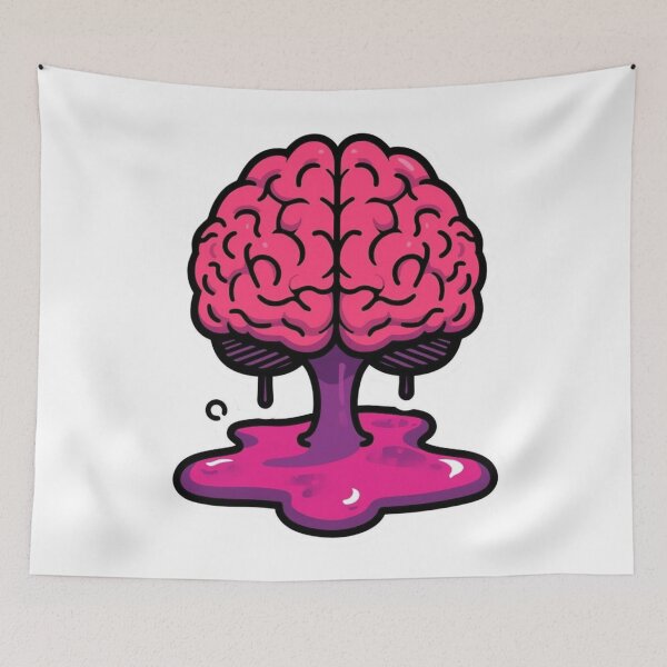 Item preview, Brain Melting Overloaded Funny Relatable Meme Sticker designed and sold by NeonNerdStudio.