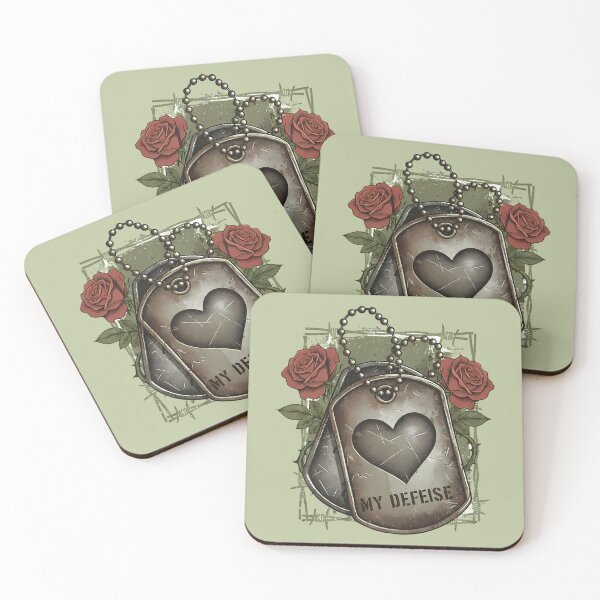 Item preview, My Defense: Heart Armor Dog Tags and Roses designed and sold by Valeriia_Isaieva.