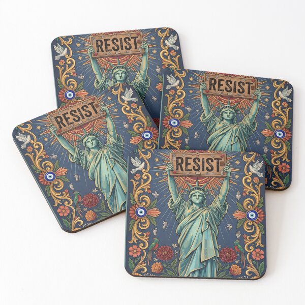 Item preview, Resist | Lady Liberty Folk Art Protest Print designed and sold by Jessy Marie Art.