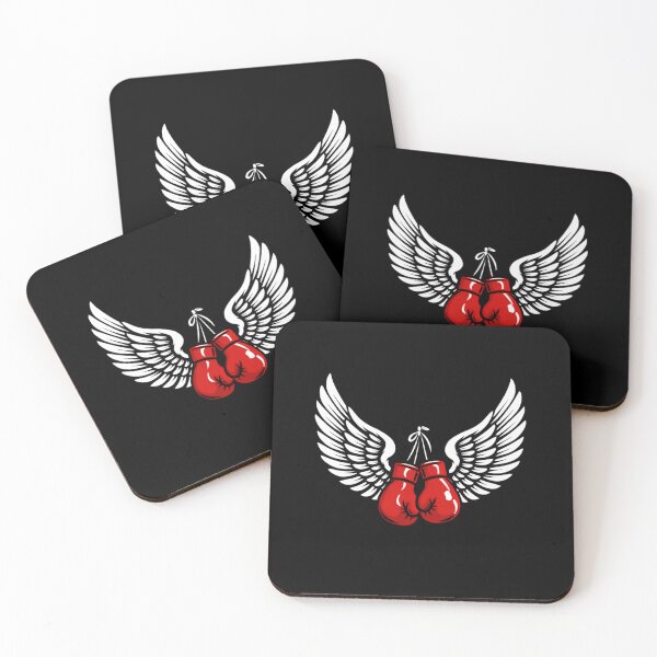 Item preview, Red Boxing Gloves With Wings Minimal Fighter Boxing Design designed and sold by bloomandbeads.eu.