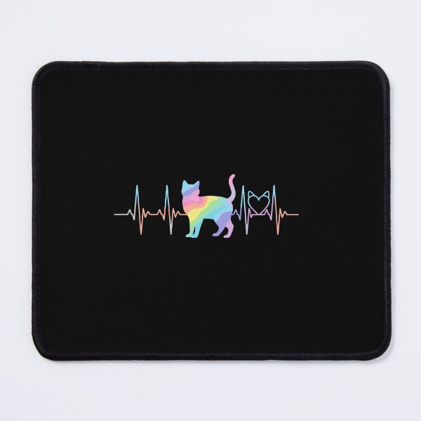 Item preview, Rainbow Heartbeat Cat Lover Feline Silhouette designed and sold by PopStars1993.