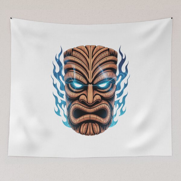 Item preview, Blue Fire Tiki Mask designed and sold by YounexxART.