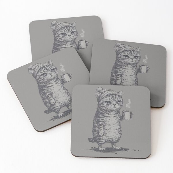Item preview, Grumpy Coffee Cat Morning Mood Funny Animal Graphic Design designed and sold by JerdbordinShop.