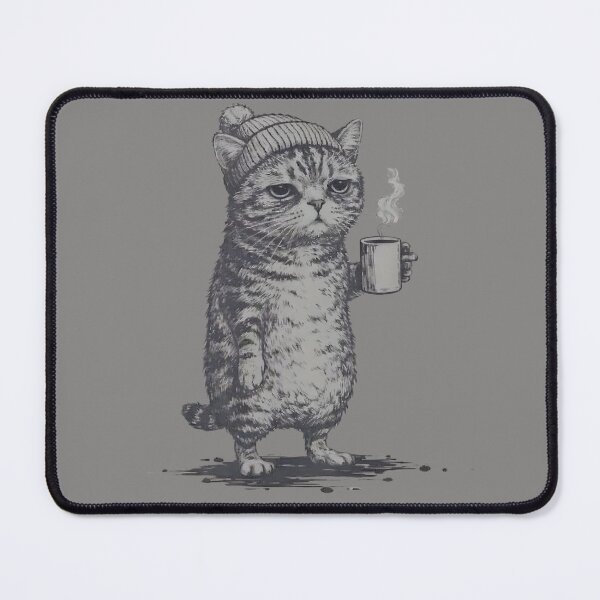 Item preview, Grumpy Coffee Cat Morning Mood Funny Animal Graphic Design designed and sold by JerdbordinShop.