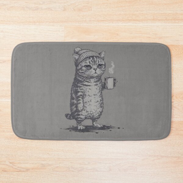 Item preview, Grumpy Coffee Cat Morning Mood Funny Animal Graphic Design designed and sold by JerdbordinShop.