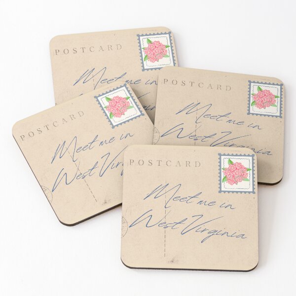 Item preview, Meet me in West Virginia Postcard, State Flower Stamp designed and sold by TKimerer.