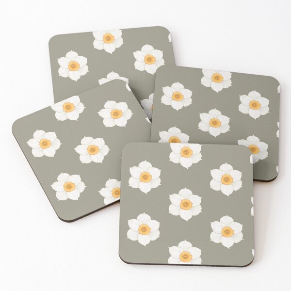 Item preview, White & Gold Narcissus – Delicate Spring Bloom designed and sold by Grin Katalina Floral Patterns & Cozy Art.