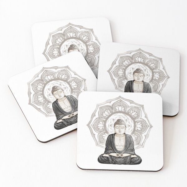 Item preview, Buddha Padma Watercolor - Fawn Earth Coal - Earth Halo designed and sold by Irene Estelle.