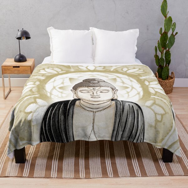 Item preview, Buddha Padma Watercolor - Fawn Earth Coal - Ochre Halo designed and sold by Irene Estelle.