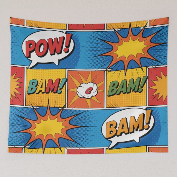Item preview, Comic Book POW BAM Explosion Seamless Pattern - Retro Pop Art Repeat designed and sold by Midnight Veil Designs.