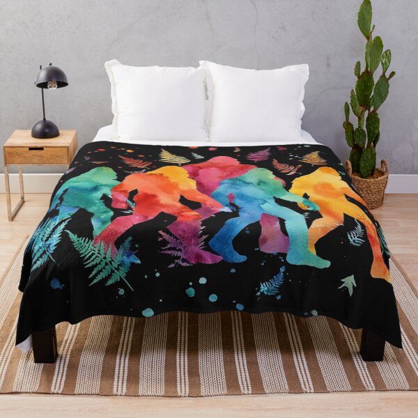 Item preview, Bigfoot Sasquatch Colors T-Shirt, Throw Blanket designed and sold by candiscamera.