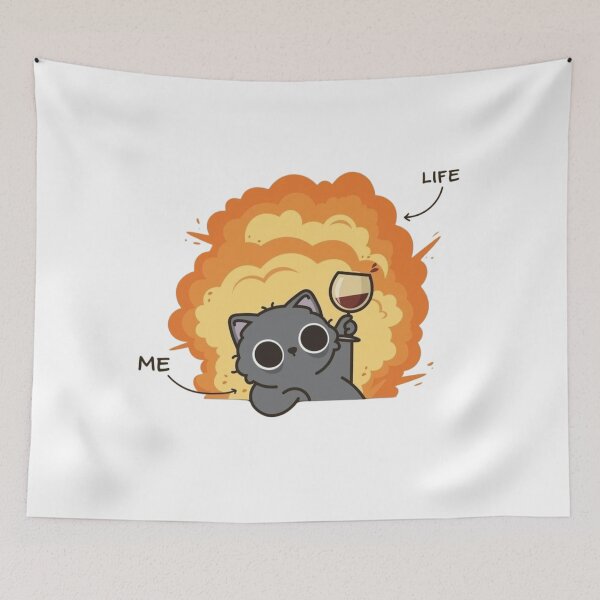 Item preview, Me vs Life Cat Explosion - Funny Dark Humor Art designed and sold by ahabboud.