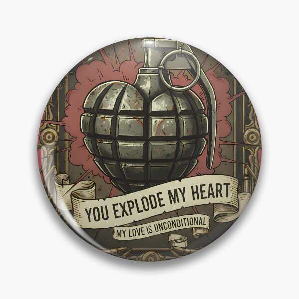 Item preview, Explosive Love: Heart Shaped Grenade with Vintage Ribbon designed and sold by Valeriia_Isaieva.