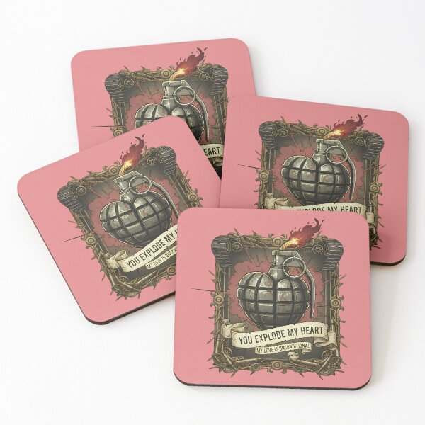 Item preview, Explosive Love: Heart Shaped Grenade with Vintage Ribbon designed and sold by Valeriia_Isaieva.