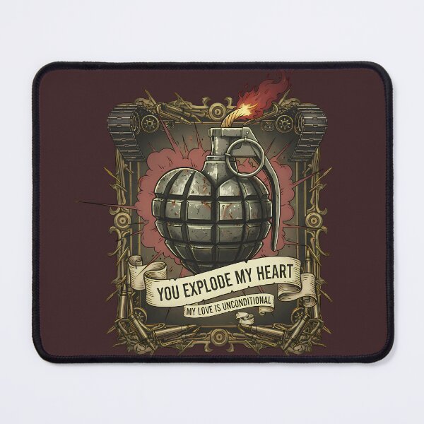 Item preview, Explosive Love: Heart Shaped Grenade with Vintage Ribbon designed and sold by Valeriia_Isaieva.