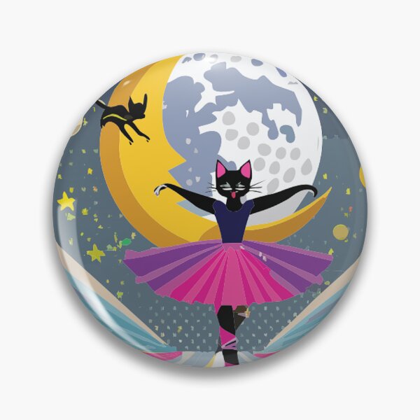 Item preview, Prima Ballerina Cosmic Cat Ballerina Dancing Moon Night designed and sold by VISO-art.