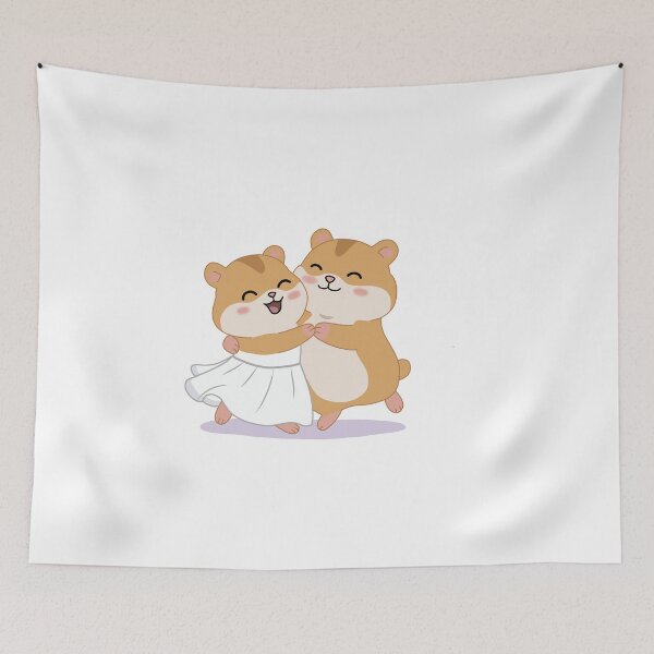 Item preview, Cute Dancing Hamster Couple Sticker - Kawaii Love Cartoon Animals -Adorable Romantic Hamsters designed and sold by pn_terest.
