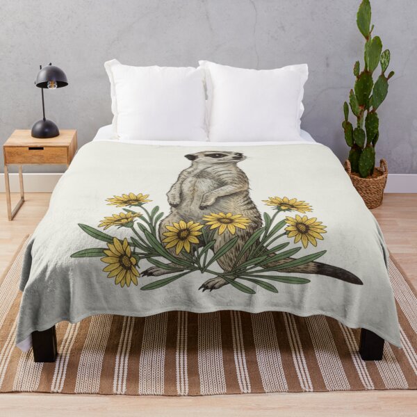 Item preview, Vintage Meerkat and Yellow Daisy Botanical Art designed and sold by BirdsnStuff.