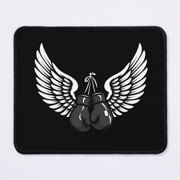 Item preview, Black Boxing Gloves With Wings Minimal Fighter Design designed and sold by bloomandbeads.eu.