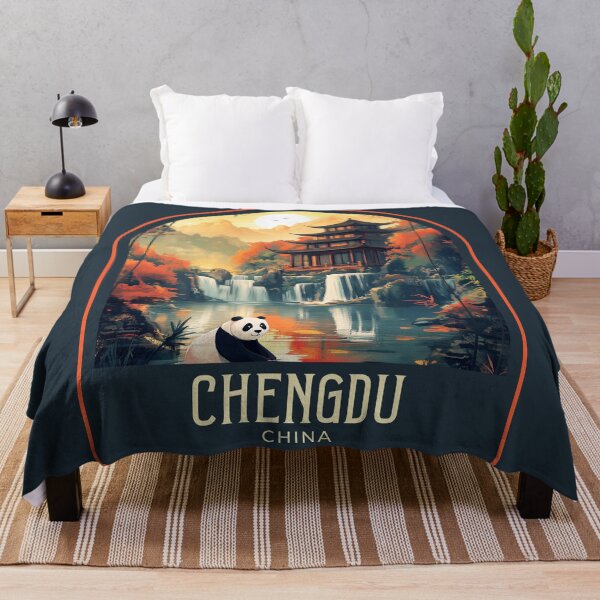 Item preview, Chengdu Vintage Travel Illustration designed and sold by HomeLivingCo.