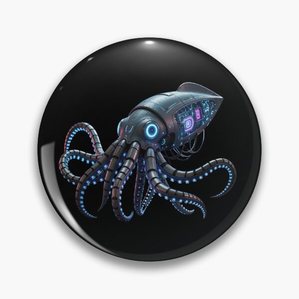 Item preview, Neon Abyss Cyber Squid designed and sold by SynthRaccoon.
