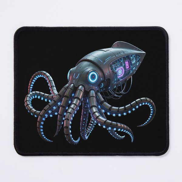 Item preview, Neon Abyss Cyber Squid designed and sold by SynthRaccoon.