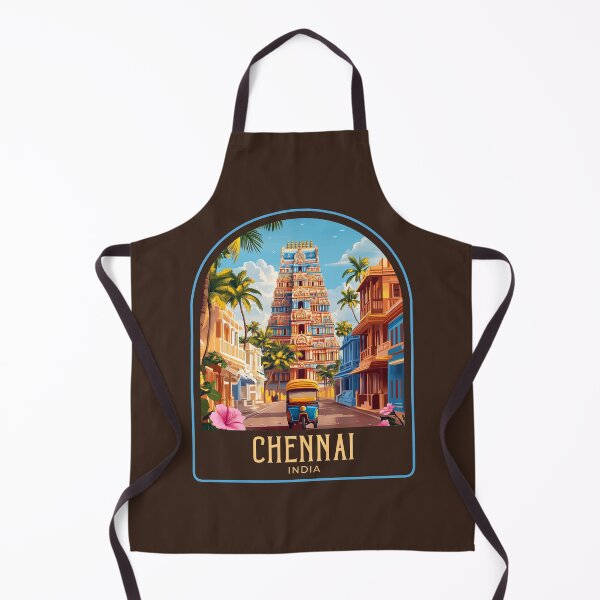 Item preview, Chennai Vintage Travel Illustration designed and sold by HomeLivingCo.
