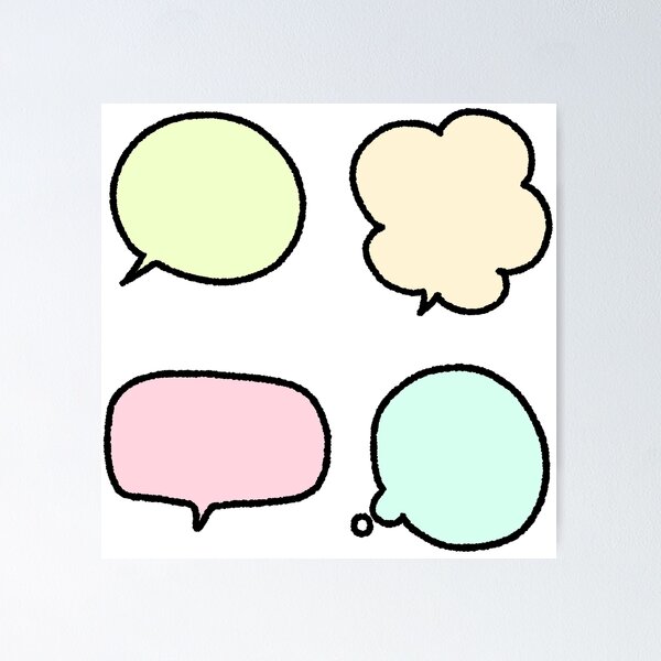 Item preview, Cute Pastel Speech Bubbles Doodle Set designed and sold by ubborn.