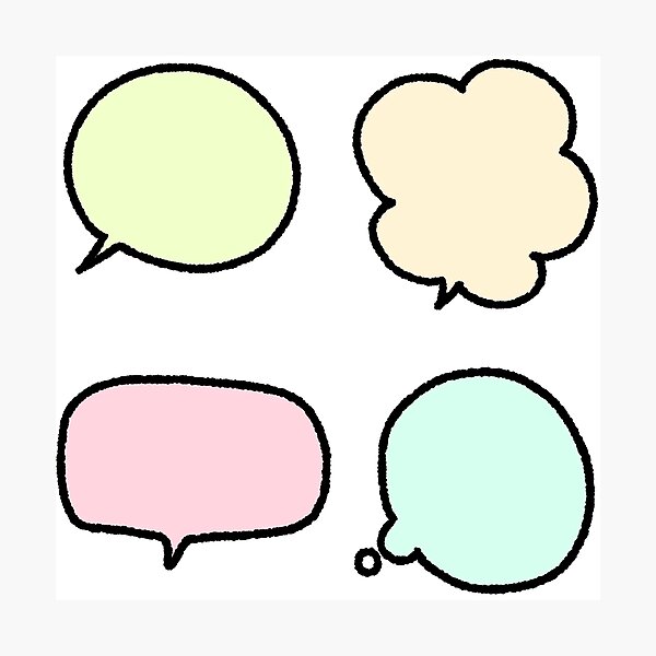 Item preview, Cute Pastel Speech Bubbles Doodle Set designed and sold by ubborn.