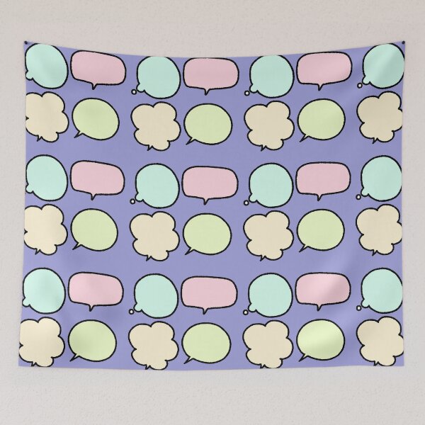 Item preview, Cute Pastel Speech Bubbles Doodle Set designed and sold by ubborn.