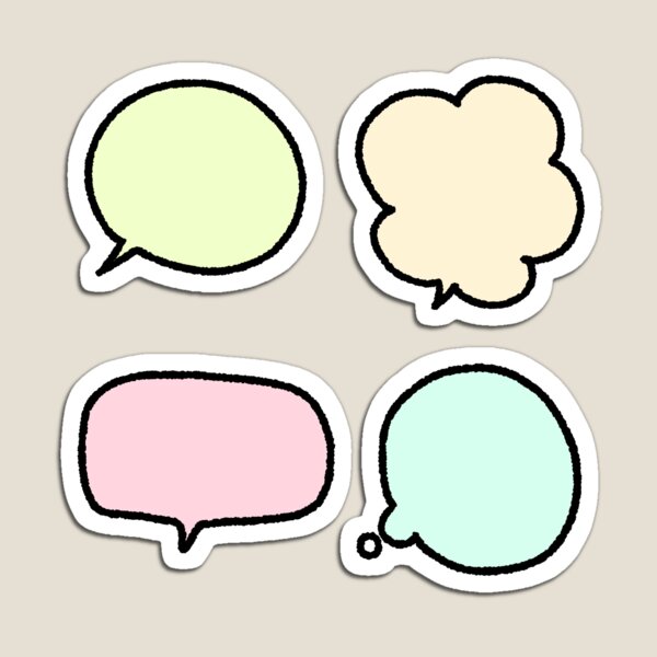 Item preview, Cute Pastel Speech Bubbles Doodle Set designed and sold by ubborn.