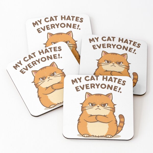 Item preview, My Cat Hates Everyone – Funny Grumpy Cat Sticker, Sarcastic Orange Tabby, Pet Lover Humor" designed and sold by Mintalize.