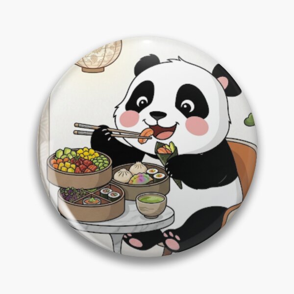 Item preview, Cute Panda Eating Sushi & Dumplings – Kawaii Japanese Food Lover Design designed and sold by snaperos.