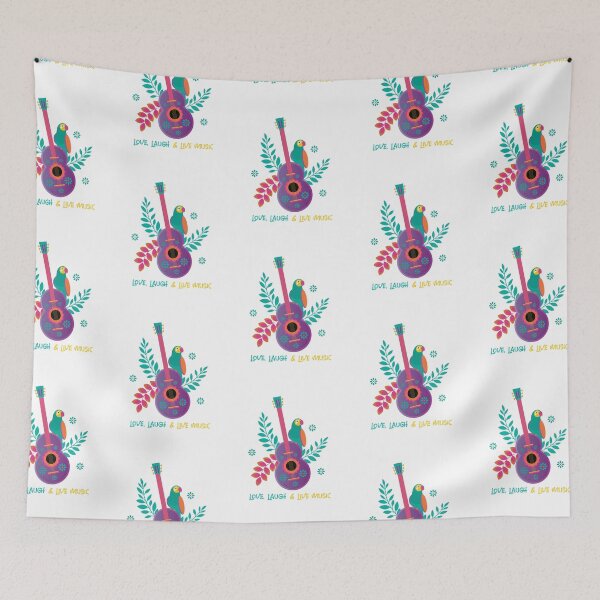 Item preview, LOVE LAUGH & LIVE MUSIC PRESENT T SHIRT designed and sold by PapillonTextiles.