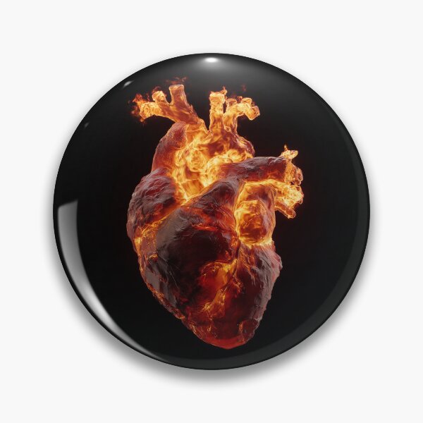Item preview, Burning Heart – Emotional Fire Heart Illustration Symbolizing Pain, Strength and Life Struggles designed and sold by WordPlayStudio.
