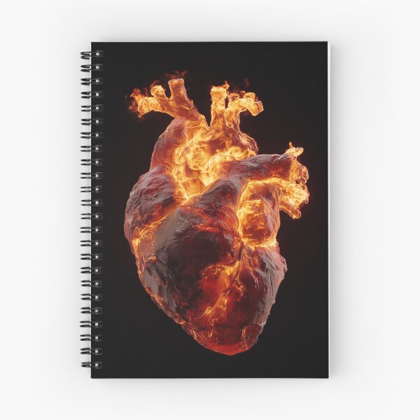 Item preview, Burning Heart – Emotional Fire Heart Illustration Symbolizing Pain, Strength and Life Struggles designed and sold by WordPlayStudio.