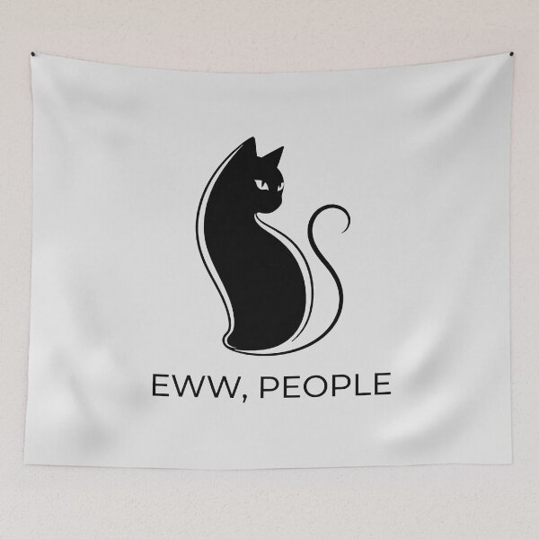 Item preview, Eww People Black Cat Silhouette designed and sold by KeremYurtseven.