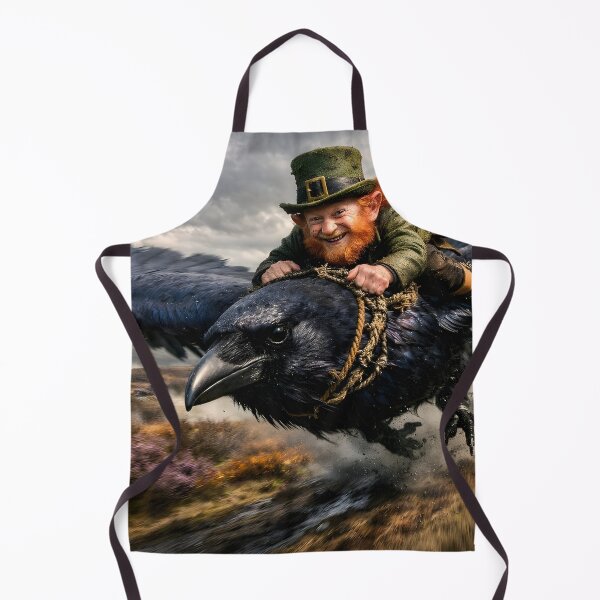 Item preview, Saint Patrick's Day-Laughing Leprechaun Riding Raven designed and sold by ACuriousshoppe.