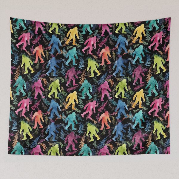 Item preview, Bigfoot Sasquatch Colors Throw Blanket  designed and sold by candiscamera.