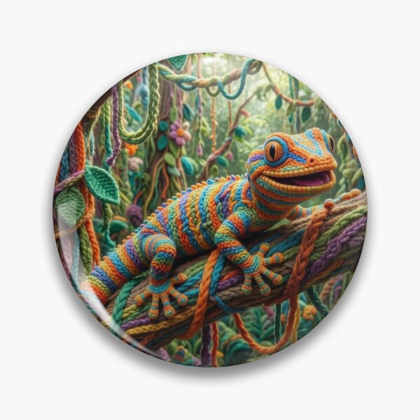 Item preview, Happy Yarn Gecko in a Yarn Forest designed and sold by Tridentulus.