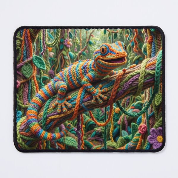 Item preview, Happy Yarn Gecko in a Yarn Forest designed and sold by Tridentulus.