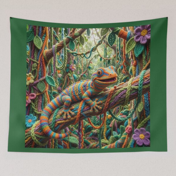 Item preview, Happy Yarn Gecko in a Yarn Forest designed and sold by Tridentulus.